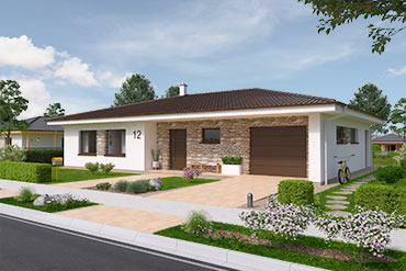 House plans of bungalow with garage - L110G
