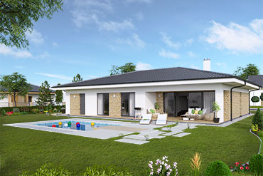 House plans of bungalow with garage - O120G